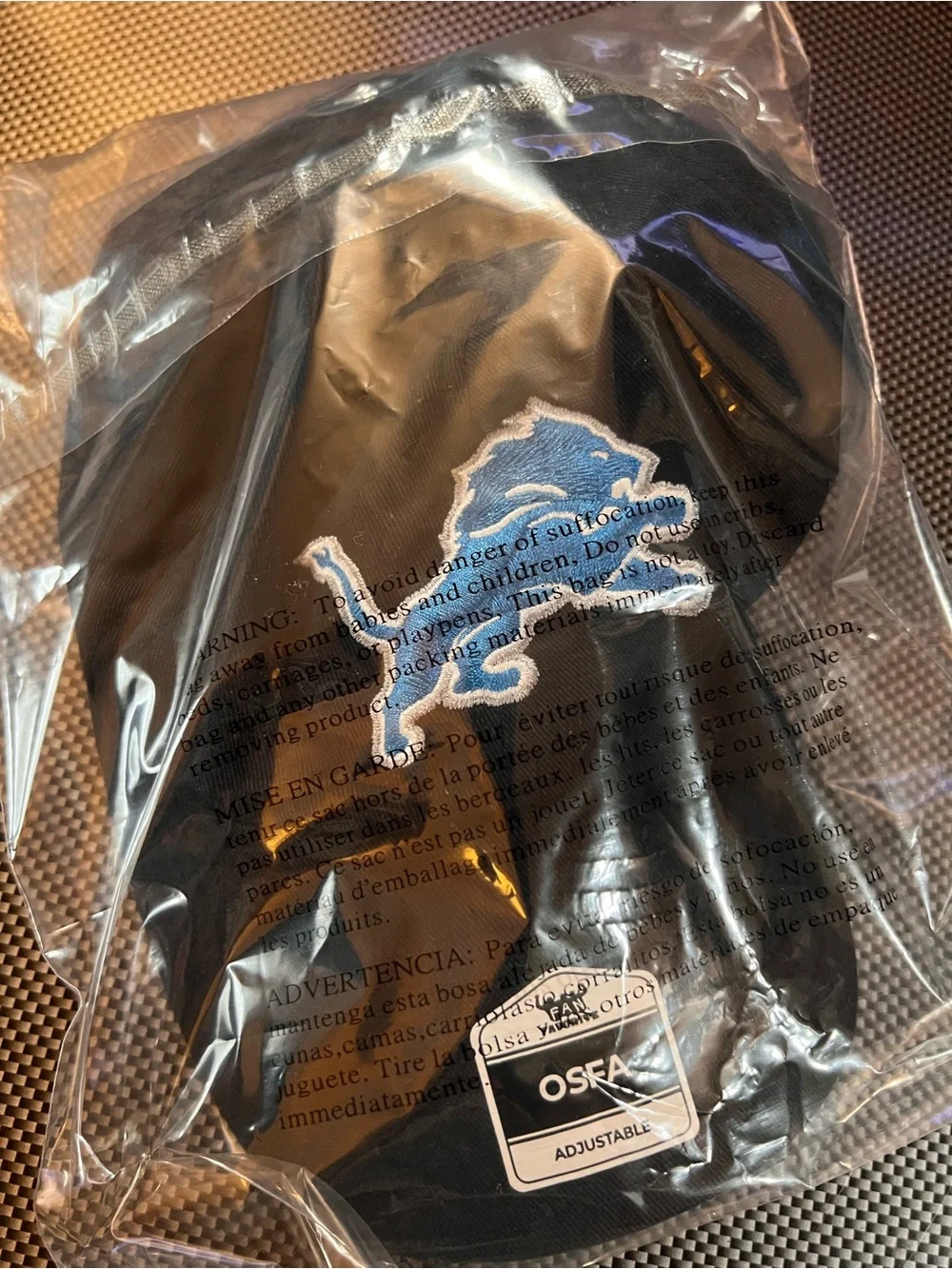 NFL Black Detroit Lions Adjustable Baseball Cap